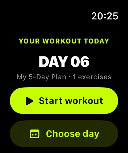 HeavyMuscle in esecuzione su un Apple Watch