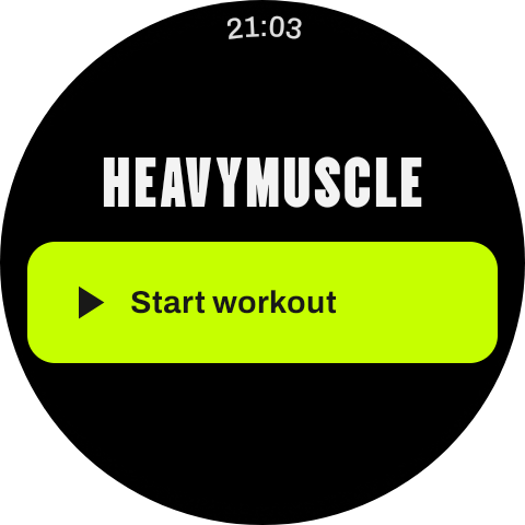 HeavyMuscle running on a Wear OS watch